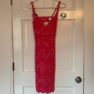 Vintage Marciano hot pink dress